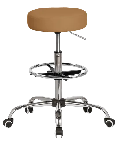 LZ 21SP EXT židle lékařská, HR sedák, kříž chrom, kruh pro nohy, ekokůže cappuccino